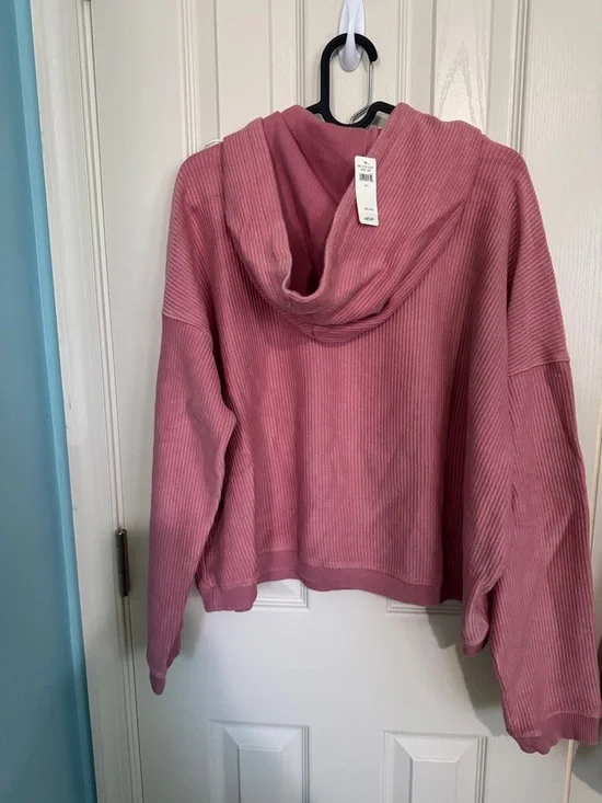 aerie Hooded Sweatshirt- Pink - Picture 3 of 3